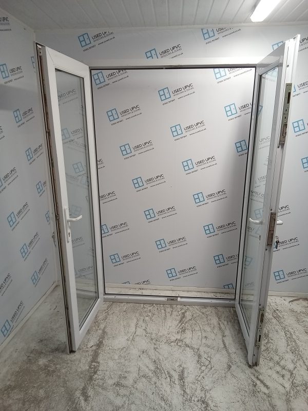 Used White Upvc French Doors 1350mm x 2100mm EA6 - Image 3