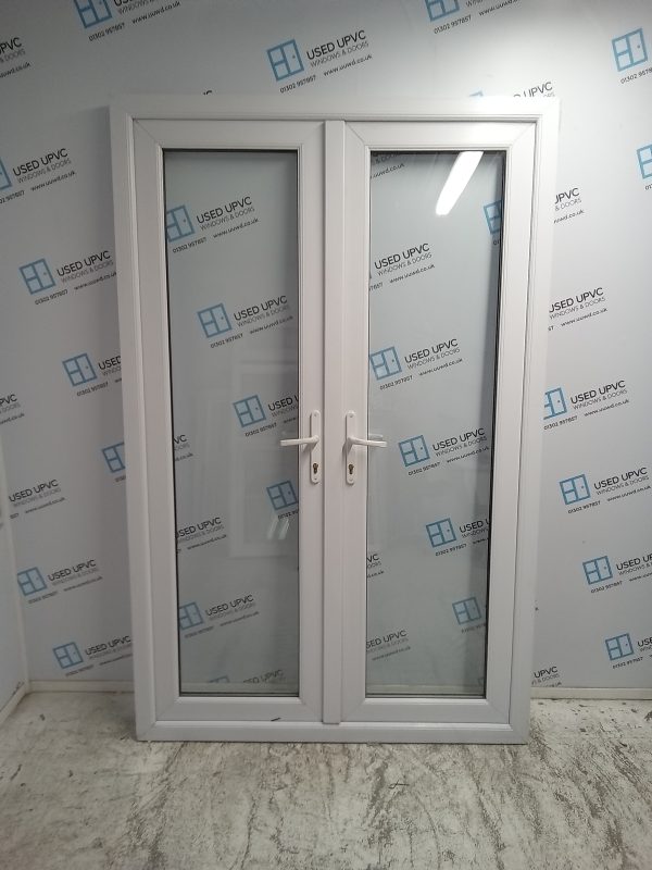 Used White Upvc French Doors 1350mm x 2100mm EA6 - Image 2