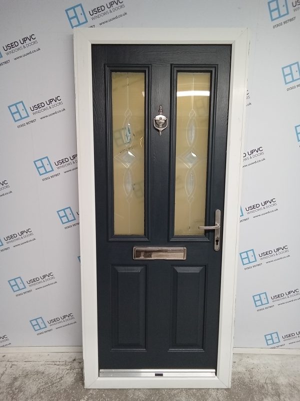 Used Anthracite Grey Composite Front Door 900mm x 2045mm 0635