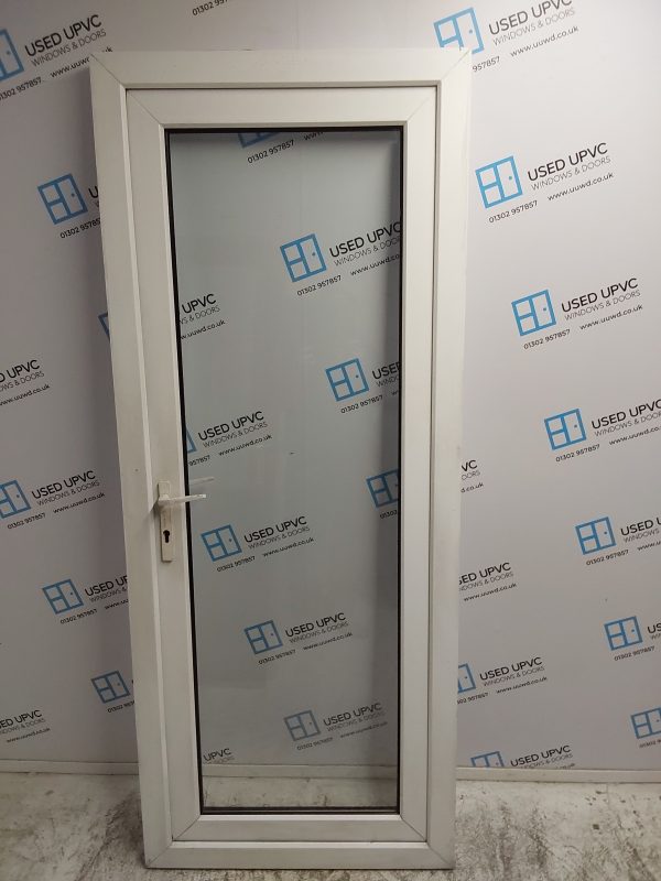 Used White Upvc Full Glass Back Door 840mm x 2055mm 0187