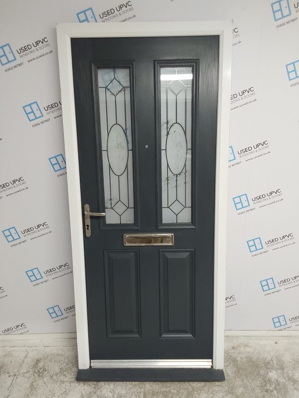 Used Anthracite Grey Composite Front Door 930mm x 2100mm 0221