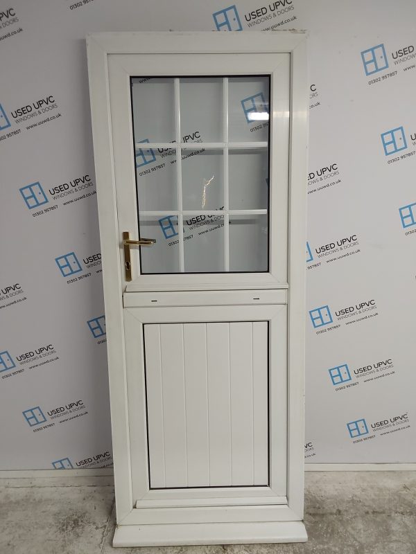 Used White Upvc Back Barn Door 840mm x 2085mm 0230