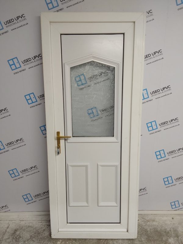 Used White Upvc Back Door 835mm x 2035mm (reduce to 815mm) 0257