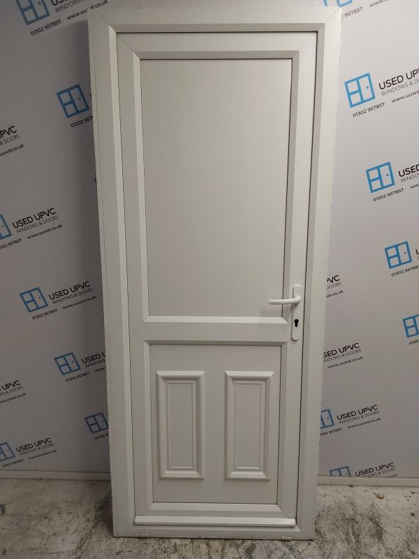 Used White Upvc Back Door 845mm x 2030mm (reduce to 830mm) 0269