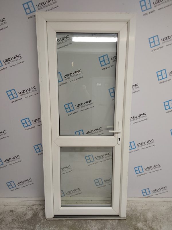 Used White Upvc Back Door 880mm x 2075mm (reduce to 865mm) 0026