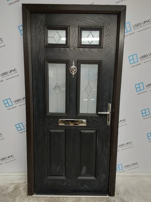 Used Black Composite Front Door 995mm x 2040mm 0222