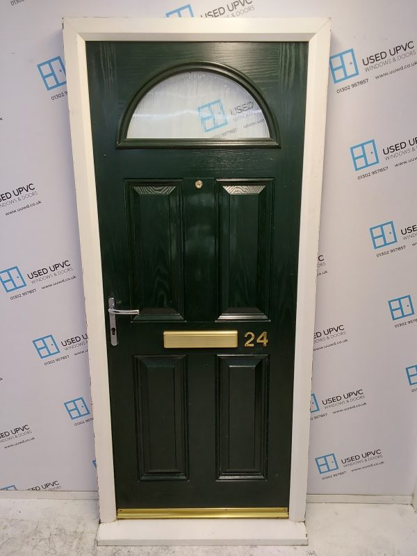 Used Green Composite Front Door 910mm x 2065mm 0496