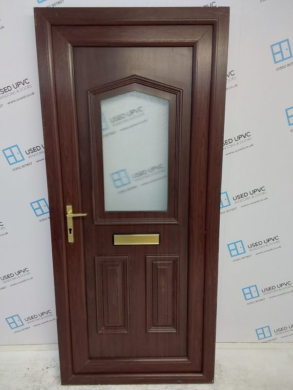 Used Rosewood Upvc Front Door 900mm x 2030mm 0196