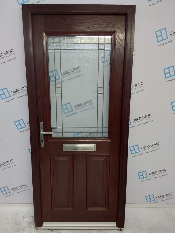 Used Rosewood Composite Front Door 895mm x 2060mm 0242