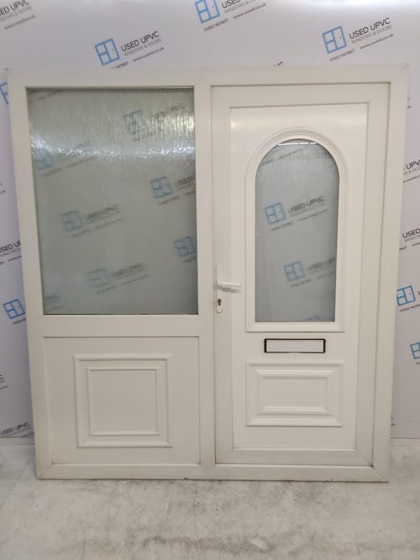 Used White Upvc Front Door And Side Panel 1830mm x 2045mm DS018