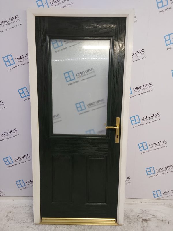 Used Green Composite Back Door 935mm x 2090mm 0516
