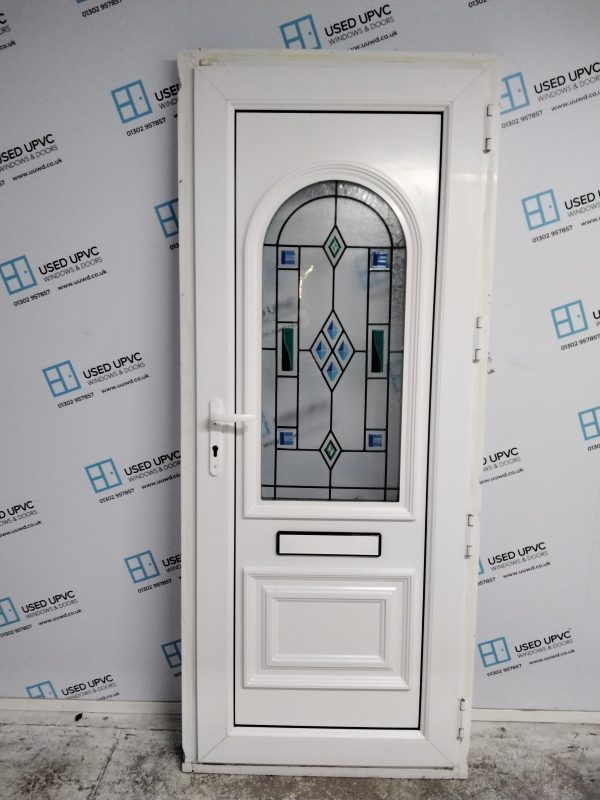 Used White Upvc Front Door 860mm x 2070mm 0003 - Image 2
