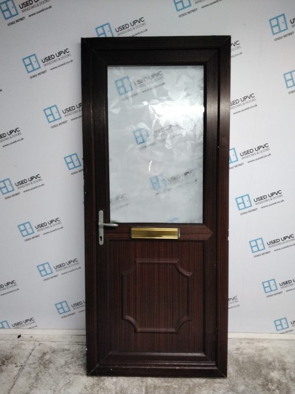 Used Woodgrain Upvc Front Door 890mm x 2095mm 0009