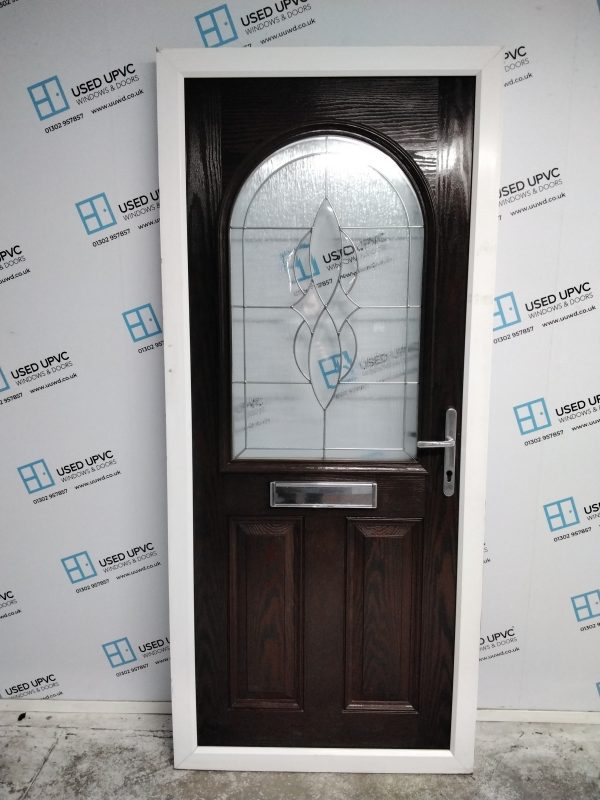 Used Brown Composite Front Door 900mm x 2050mm 0015