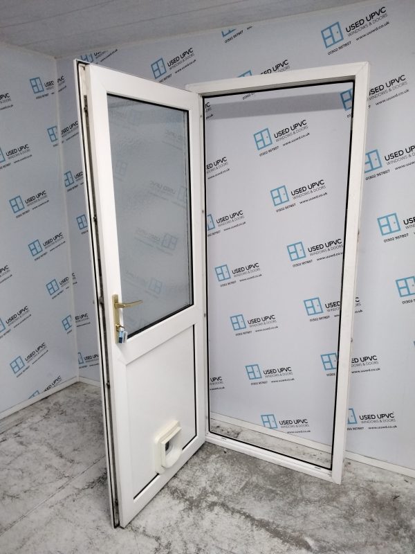 Used White Upvc Back Door 905mm x 2065mm 0036 - Image 3