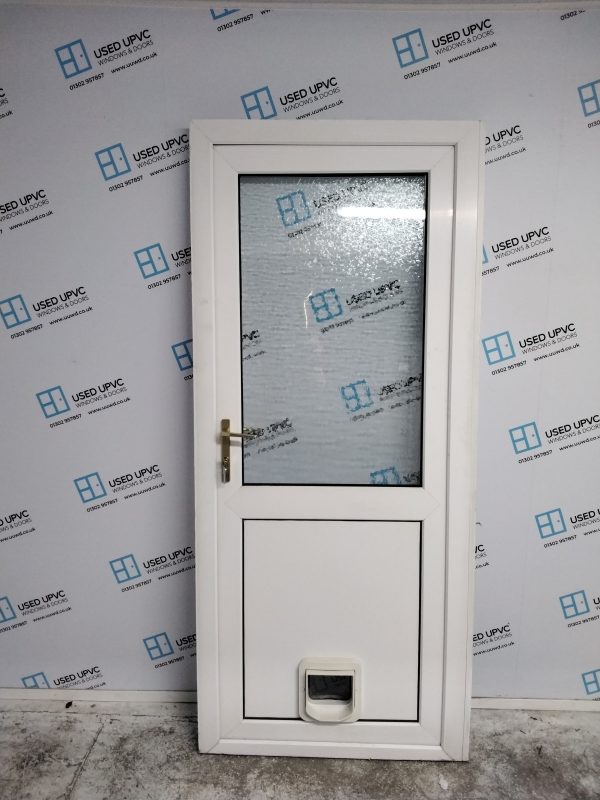 Used White Upvc Back Door 905mm x 2065mm 0036