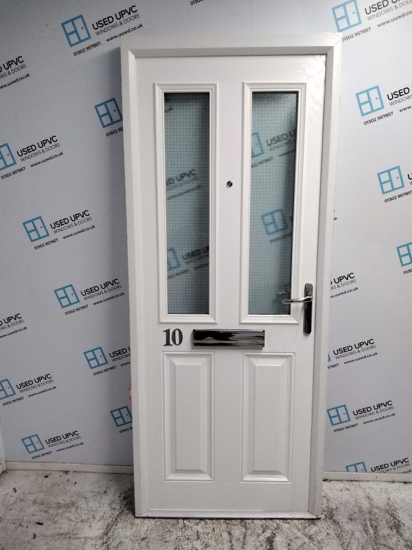 Used White Composite Front Door 830mm x 2005mm 0011