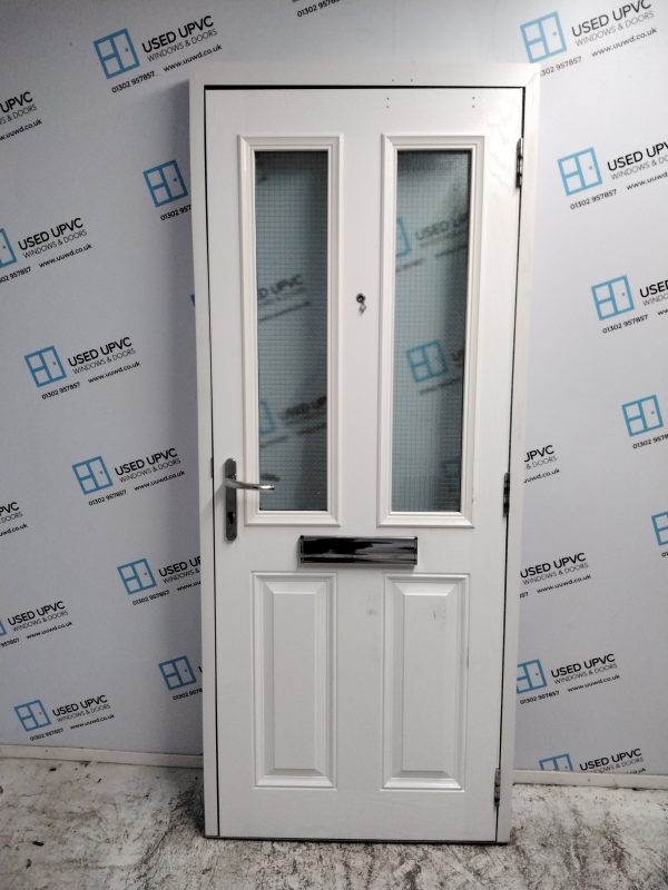 Used White Composite Front Door 830mm x 2005mm 0011 - Image 2