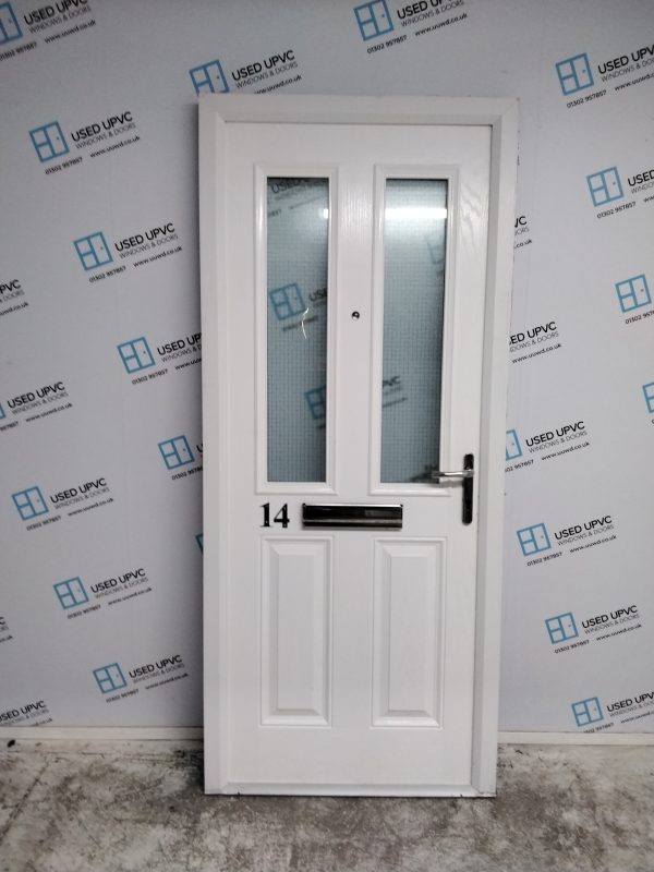 Used White Composite Front Door 900mm x 2070mm 0094