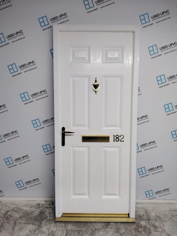 Used White Composite Front Door 880mm x 2070mm 0096