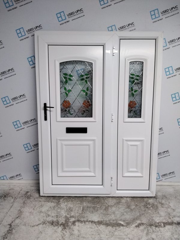 Used White Upvc Front Door And Side Panel 1435mm x 1955mm DS001 - Image 2