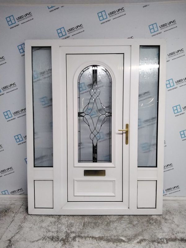 Used White Upvc Front Door And Side Panel 1595mm x 2035mm DS006