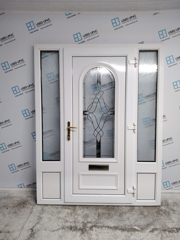 Used White Upvc Front Door And Side Panel 1595mm x 2035mm DS006 - Image 2