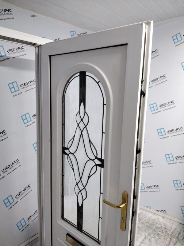 Used White Upvc Front Door And Side Panel 1595mm x 2035mm DS006 - Image 4