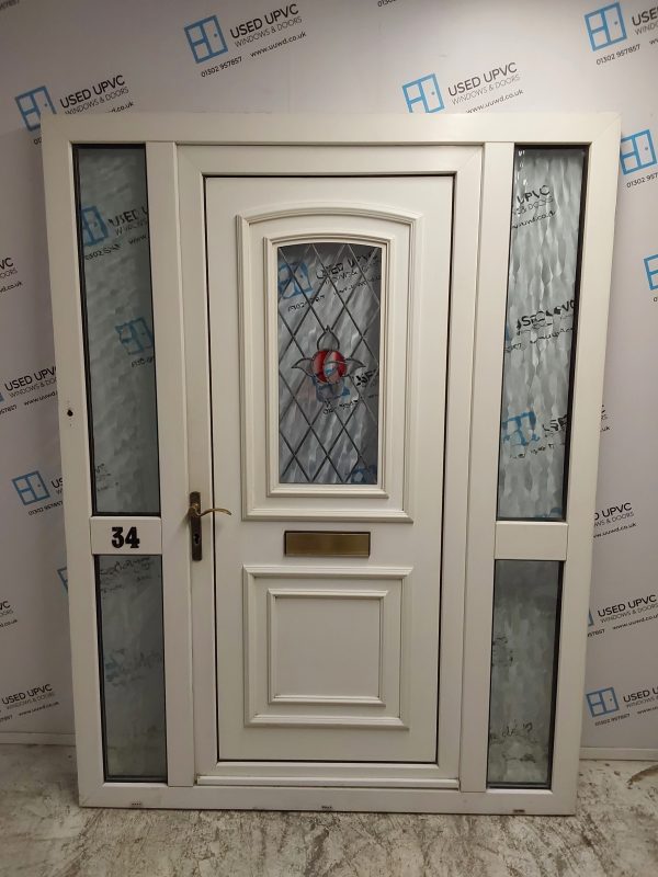 Used White Upvc Front Door And Side Panels 1525mm x 2030mm DS008