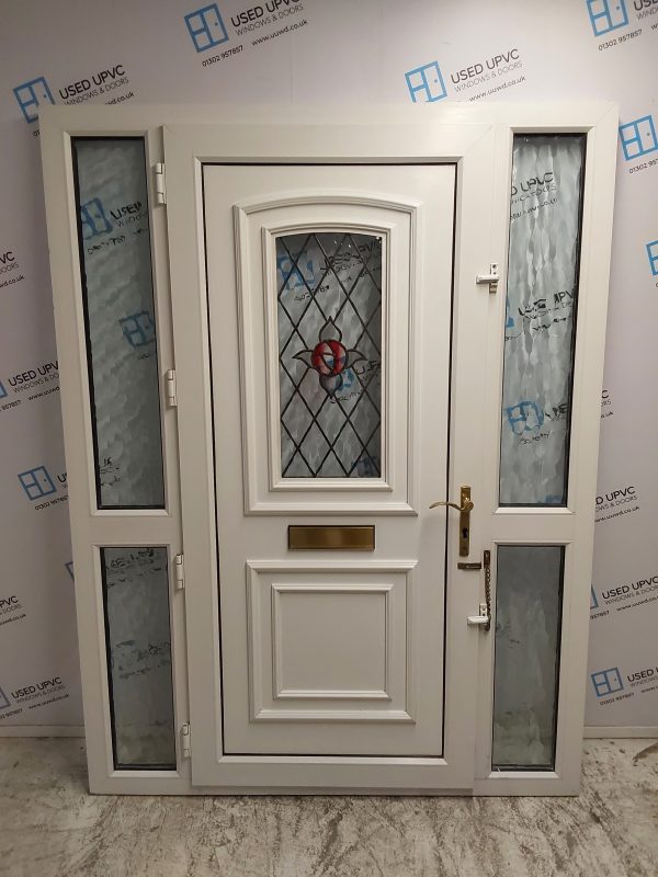 Used White Upvc Front Door And Side Panels 1525mm x 2030mm DS008 - Image 2