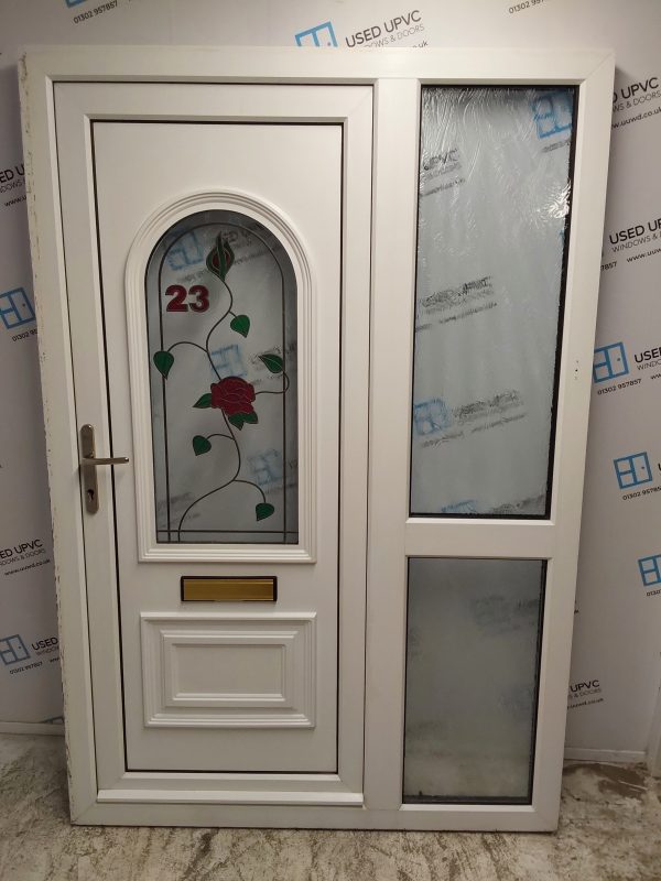 Used White Upvc Front Door And Side Panel 1400mm x 2070mm DS013