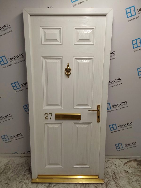 Used White Composite Front Door 900mm x 1980mm 0128