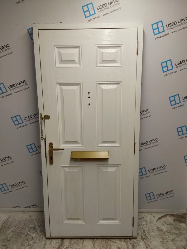 Used White Composite Front Door 900mm x 1980mm 0128 - Image 2