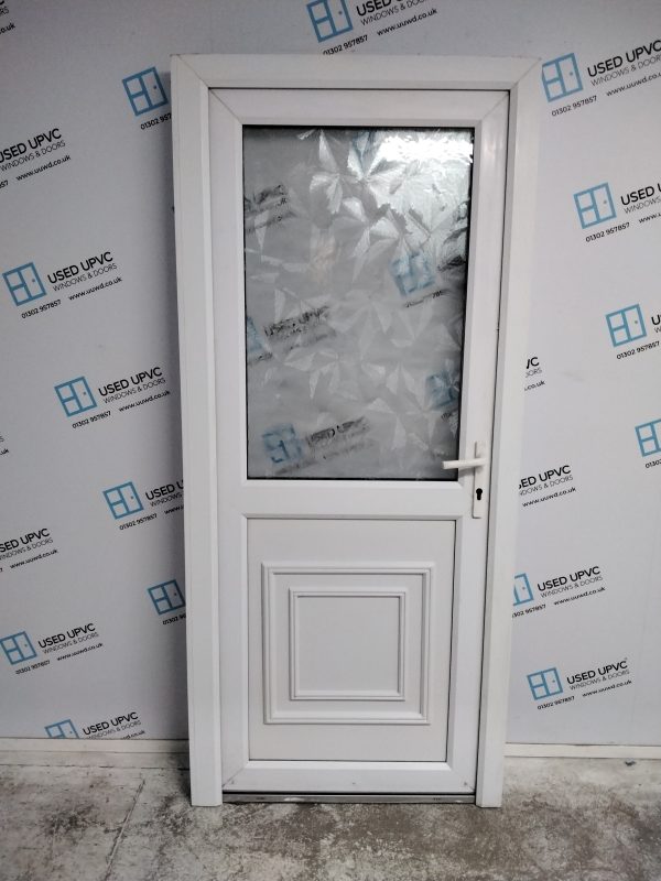 Used White Upvc Back Door 890mm x 2005mm 0087