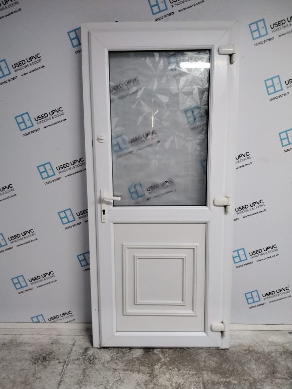 Used White Upvc Back Door 890mm x 2005mm 0087 - Image 2