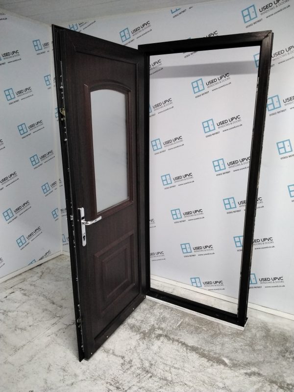 Used Rosewood Upvc Back Door 900mm x 2050mm 0080 - Image 3