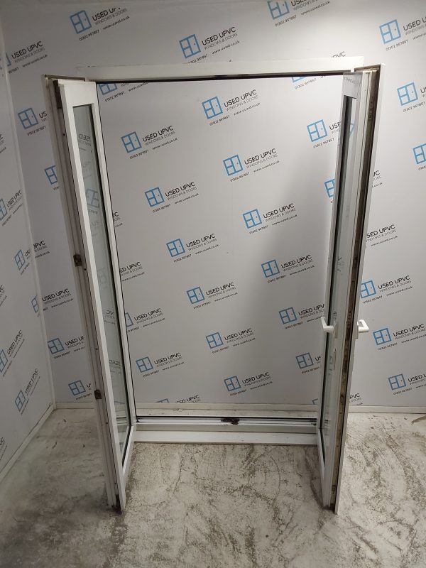 Used White Upvc French Doors 1245mm x 2060mm EA3 - Image 4