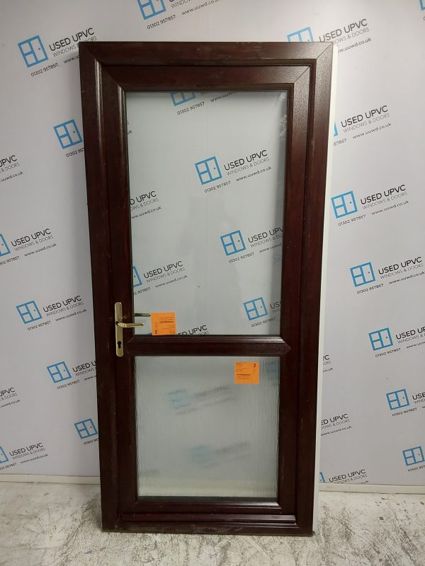 Brand New Rosewood Upvc Back Door 970mm x 2070mm (reduce to 950mm) ND15