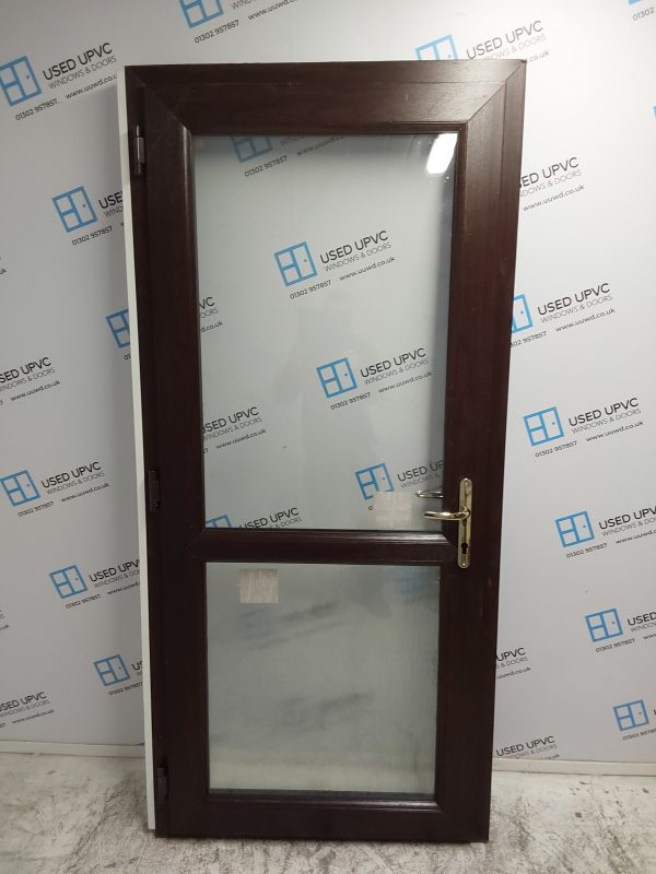 Brand New Rosewood Upvc Back Door 970mm x 2070mm (reduce to 950mm) ND15 - Image 2
