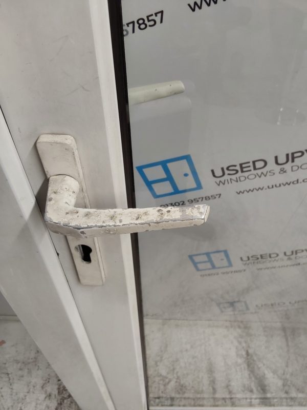 Used White Upvc Full Glass Back Door 840mm x 2055mm 0187 - Image 6