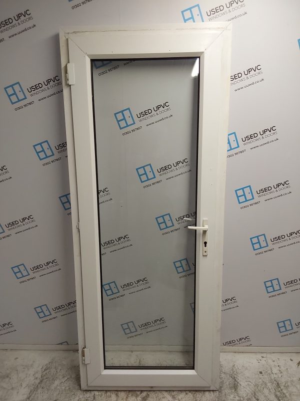 Used White Upvc Full Glass Back Door 840mm x 2055mm 0187 - Image 2