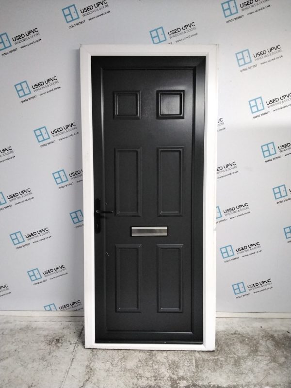 Used Anthracite Grey Upvc Front Door 905mm x 2060mm 0197