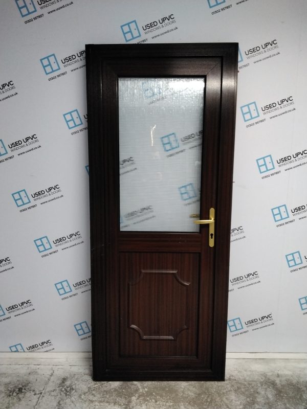 Used Woodgrain Upvc Back Door 840mm x 2035mm 0108
