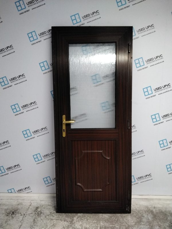 Used Woodgrain Upvc Back Door 840mm x 2035mm 0108 - Image 2