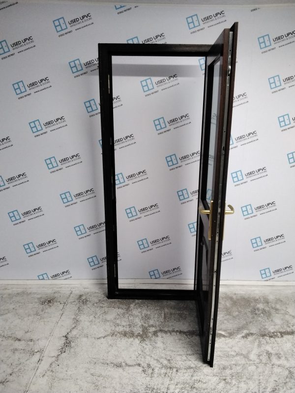 Used Woodgrain Upvc Back Door 840mm x 2035mm 0108 - Image 3