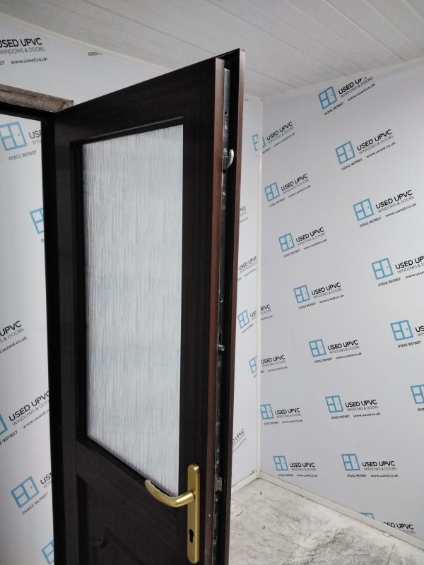 Used Woodgrain Upvc Back Door 840mm x 2035mm 0108 - Image 4