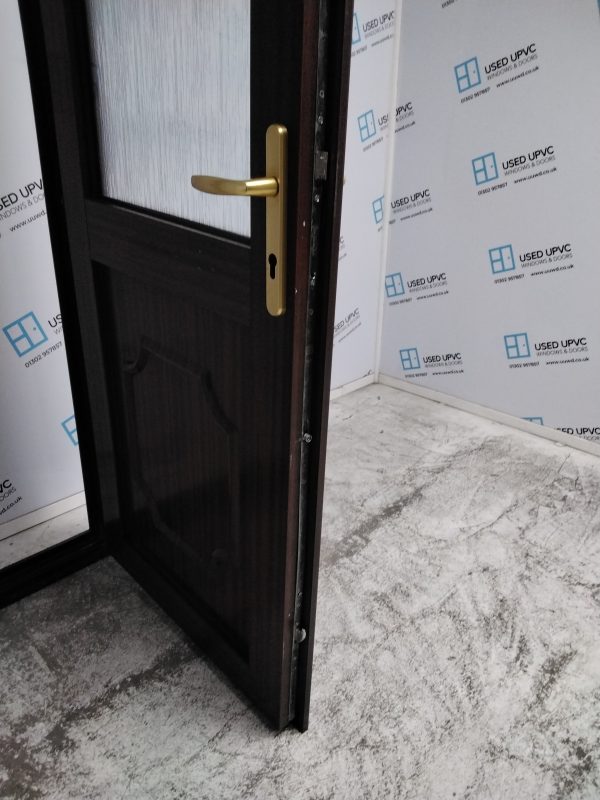 Used Woodgrain Upvc Back Door 840mm x 2035mm 0108 - Image 5