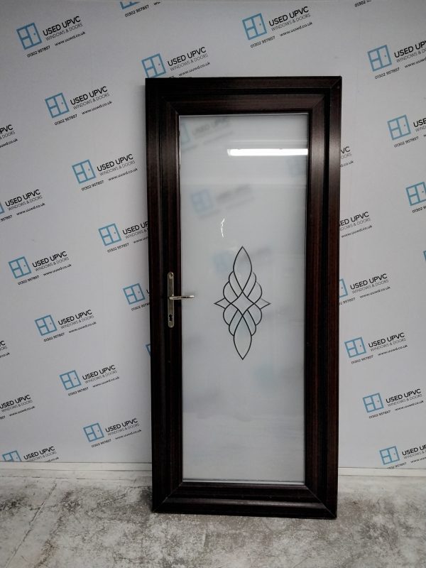 Used Woodgrain Upvc Back Door 890mm x 2055mm 0189