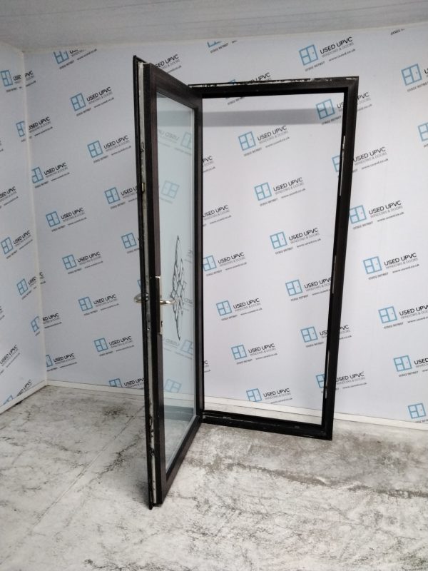 Used Woodgrain Upvc Back Door 890mm x 2055mm 0189 - Image 3