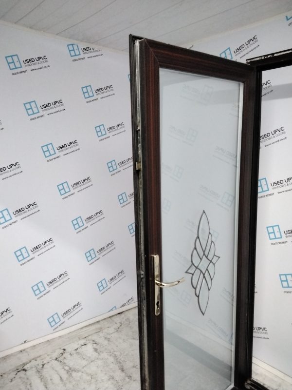 Used Woodgrain Upvc Back Door 890mm x 2055mm 0189 - Image 4